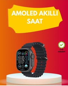 Resim Amoled Ekran 49mm Ultra Tasarım 3 Kordonlu Akıllı Saat 