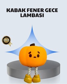 Resim Pumpkin Led Gece Lambası Üç Kademeli Işık Ayarlı Turuncu 