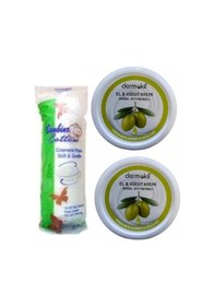 Resim Dermokil El Kremi Zeytinyağlı 2x220 ml + Makyaj Pamuğu Hediye 