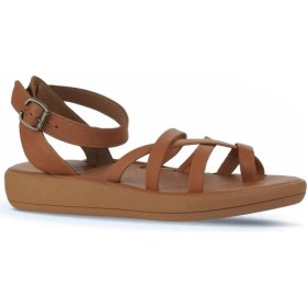 Resim Bueno Shoes Taba Koyu Deri Kadın Parmak Arası Sandalet 01WY2315 01WY2315 