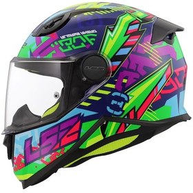 Resim Ls2 Kid Svent Çocuk Motosiklet Kaskı Mavi - Yeşil 