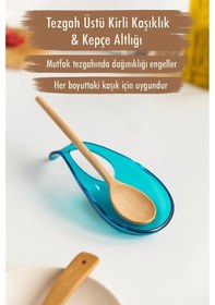 Resim Akrilik Aquamarin Tezgah Üstü Kirli Kaşıklık & Kepçe Altlığı Çok Renkli 