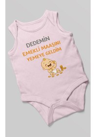Resim Morivokids Dedemden Sıfır Kollu Bebek Zıbını %100 Pamuk Bebe Pembe 
