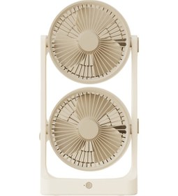 Resim Masaüstü Usb Şarjlı 180 Dönebilen 2 Pervaneli 5 Kademe Fan Vantilatör Soğutucu Ys2546 Kahverengi 