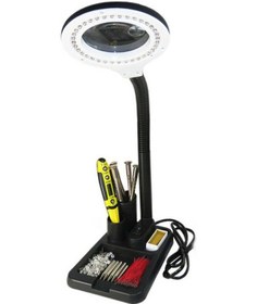 Resim Esnek 5x /10x 40 Led Işıklı Büyüteç - Lamba Büyüteç Okuma - Çalışma Lehim Masa Lambası A808 Diğer 