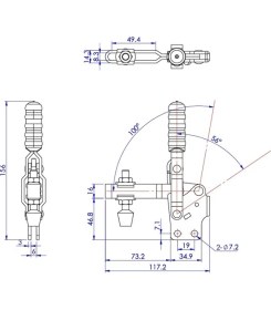 Resim Good Hand GH-12135 Dikey Geçiş Kelepçesi | 227 kg Kapasiteli Düz Tabanlı Oluklu Kol yel Sab 