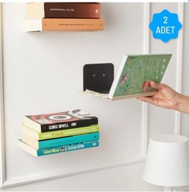 Resim Görünmez Dekoratif Duvar Kitaplığı Metal Dayanıklı Kitaplık 2 Ad 