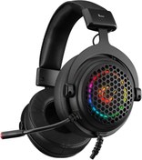 Resim MAJESTY Siyah RGB Led 7.1 Surround Sound System Gaming Mikrofonlu Oyuncu Kulaklığı Rampage