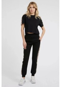 Resim Guess Kadın Siyah Yanı Logolu T-shirt Siyah 