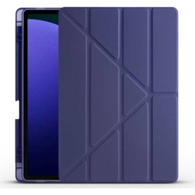 Resim morfide Samsung Galaxy Tab S9 Fe Plus Uyumlu Kılıf Zore Tri Folding Kalem Bölmeli Standlı Kılıf 