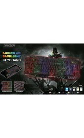 Resim Concord C-64 Mekanik Hisli Gaming Klavye Rainbow/USB/RGB Işıklı Q Klavye Türkçe J-Tech Skull-64 Mekanik Hisli Gaming Klavye Rainbow/USB/RGB Işıklı Q Klavye Türkçe