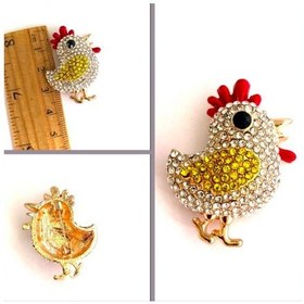 Resim Omeniv Vintage Retro Tarz Naif Broş İğne Kristal Dolu 
