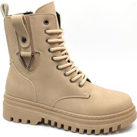 Resim Mehtap Süs Üçgen Toka Detaylı Kaymaz Taban Kadın Postal Bot Nut 