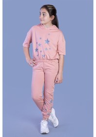 Resim Toontoy Kids Toontoy Kız Çocuk Reflektörlü Yıldız Baskılı Eşofman Takımı Siyah 