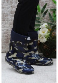 Resim Fort 7061 Lacivert Kamuflaj İçi Peluşlu Su Geçirmez Erkek Çocuk Kar Yağmur Çizmesi Lacivert 