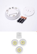 Resim 5DM 3lü Uzaktan Kumandalı Yapışkanlı Kablosuz Led Spot Lambalar 