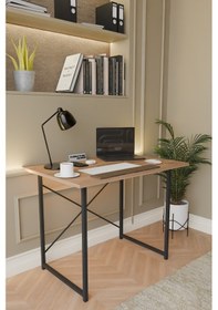 Resim Metal Ayaklı Çalışma Masası Ofis Masası Atlantik Çam 60 x 90 
