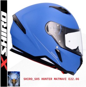 Resim Shiro Kask Fullface Hunter M.c Mat Mavi 