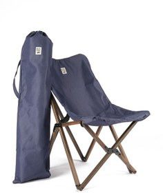 Resim Antrasit Lacivert Ahşap Katlanır Kamp Masası ve Sandalye Seti 