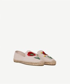 Resim Yargıcı Çiçek Desenli Nakış İşleme Espadril 26ykay4027x 006 Ekru 