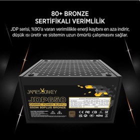 Resim James Donkey Jdp650 Apfc 12cm 80+ Bronze 650w Psu 