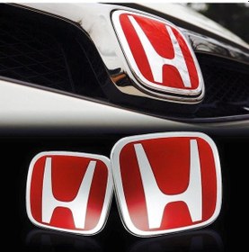 Resim Honda Civic 06-12 Fd6 Kırmızı H Arka Bagaj Logo-ön Panjur Logo 