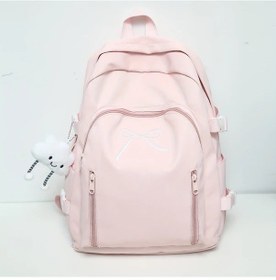 Resim Honeybeeshop Pembe Desenli Büyük Kapasiteli Şık Ve Çok Fonksiyonlu Seyahat Sırt Çantası Günlük Kullanım İçin Pembe 