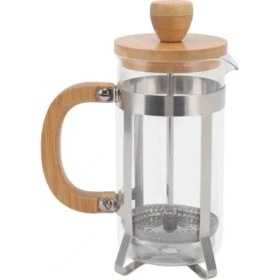 Resim Alvo Store Buğz Ahşap Detaylı 600 ml Cam French Press 