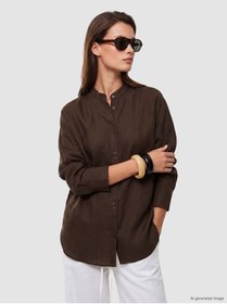 Resim LC Waikiki LCW Modest Hakim Yaka Oversize Kadın Gömlek Tunik 