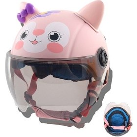 Resim Xianwen Aolan Çocuk Motosiklet Kaskı Beyaz Pembe Standart Beyaz - Pembe 