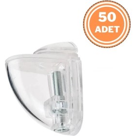 Resim Metali 50 Adet Pelikan Plastik Cam Raf Tutucu Etejer Şeffaf Kırılmaz 