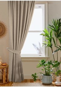 Resim Home Color Home Bej Petek Kadife Dokulu Fon Perde Düz Dikişli Ekstrafor Büzgü 1.sınıf Kalite Diğer 