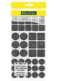 Resim Pacıfıc Gri Yapışkanlı Karma Keçe 20x20, 25x25 - Ø 20mm,ø 25mm 