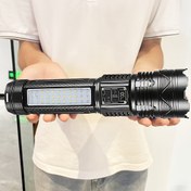 Resim 1 adet Ultra-Bright Taşınabilir El Feneri - USB Şarj Edilebilir, Güç Ekranı, Ayarlanabilir Odak, Lityum Pil, Açık Gece Aktiviteleri, Kamp, Yürüyüş ve Kurtarma Ekipmanı İçin İdeal, Kamp Aksesuarları 