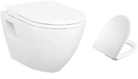 Resim CREAVİT TP325 + KC3161 TERRA ASMA KLOZET METAL MENTEŞE YAVAŞ KAPANIR 