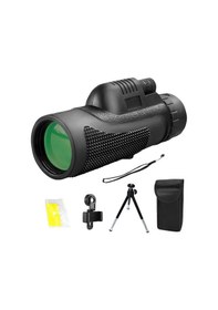 Resim Lemestar 10x Büyütme Yüksek Güçlü Monoküler Kompakt Su Geçirmez Monoküler Teles Siyah 