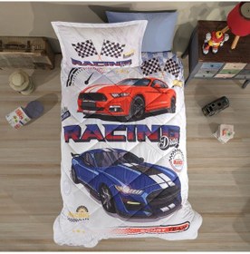 Resim Clasy Ranforce Tek Kişilik Yorgan Seti Racing Drag Mavi Mavi 