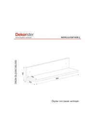 Resim Dekorister Novella K5 Duvar Rafı Beyaz 