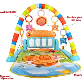 Resim Babycim Piyanolu Mantar Desenli Bebek Oyun Halısı - Hayvan Figürlü 