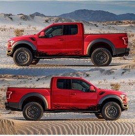 Resim Monyee Kamyon Renkli Vinyil Sticker - D-1320 Model Yan Kapı Gövde Dekoratif 2 Adet Siyah 