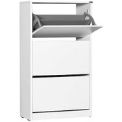 Resim Flat Duo 3 Katlı Geniş Ayakkabılık Dolabı - Beyaz 