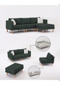Resim Armin Akıllı Köşe Koltuk Takımı & Modern Modüler Yataklı Köşe Takımı - Koyu Yeşil V125 Koyu Yeşil 