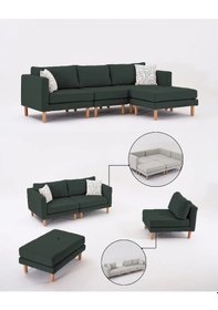 Resim Armin Akıllı Köşe Koltuk Takımı & Modern Modüler Yataklı Köşe Takımı - Koyu Yeşil V125 Koyu Yeşil 