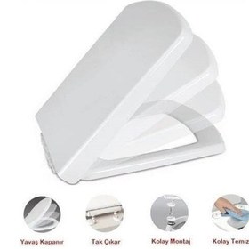 Resim Nkp Sedef Thermoplast Yavaş Kapanır Klozet Kapağı 0337 