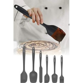 Resim 6lı Takım Yanmaz Yapışmaz Mutfak Pasta Slikon Yumurta Fırçası Kaşık Bıçak Spatula Seti 