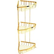 Resim Defne Pirinç 3 Katlı Şampuanlık-Süngerlik Köşelik18X18Cmaltın 