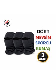 Resim thermo Sport 3 Adet Kar Maskesi Balaklava Dikiş Detay Sportif Dalgıç Sporcu Kumaş Unisex Siyah 