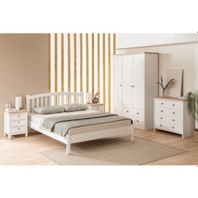 Resim Nil Modern İnci Beyaz Çift Kişilik Karyola 