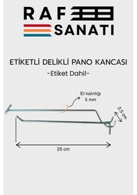 Resim Etiketli Delikli Pano Kancası 25 Cm 25 Adet Tel Askı Kancası Delikli Panel Raf Askısı Fon Kancası Etiketli Metalik 