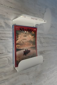 Resim Raffa Metal Dergilik Gazetelik Duvar Tipi Kitap Rafı Organizer Beyaz 